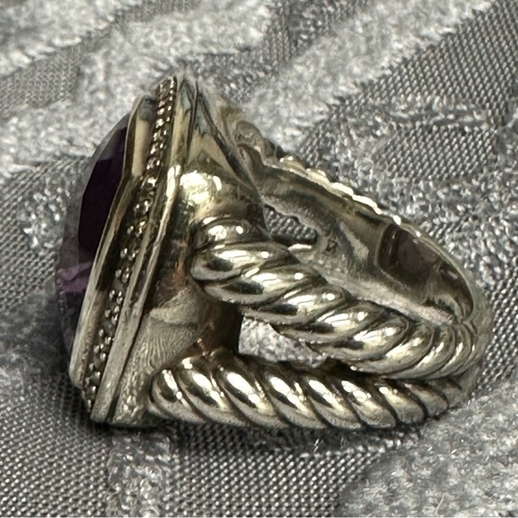 DAVID YURMAN ALBION AMETHYST AND DIAMOND RING - Picture 2 of 7